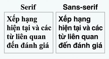 slide với phông serif và sans-serif
