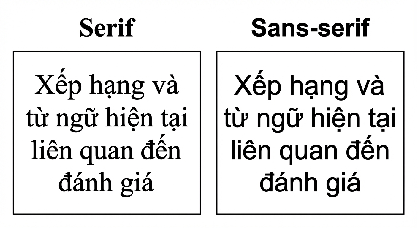 slide với phông serif và sans-serif