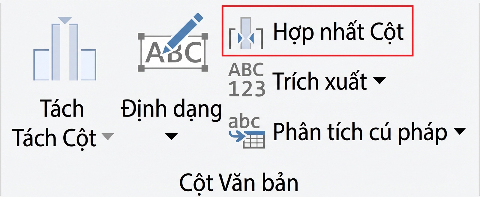 Ảnh chụp Power Query hiển thị phép biến đổi Merge Columns