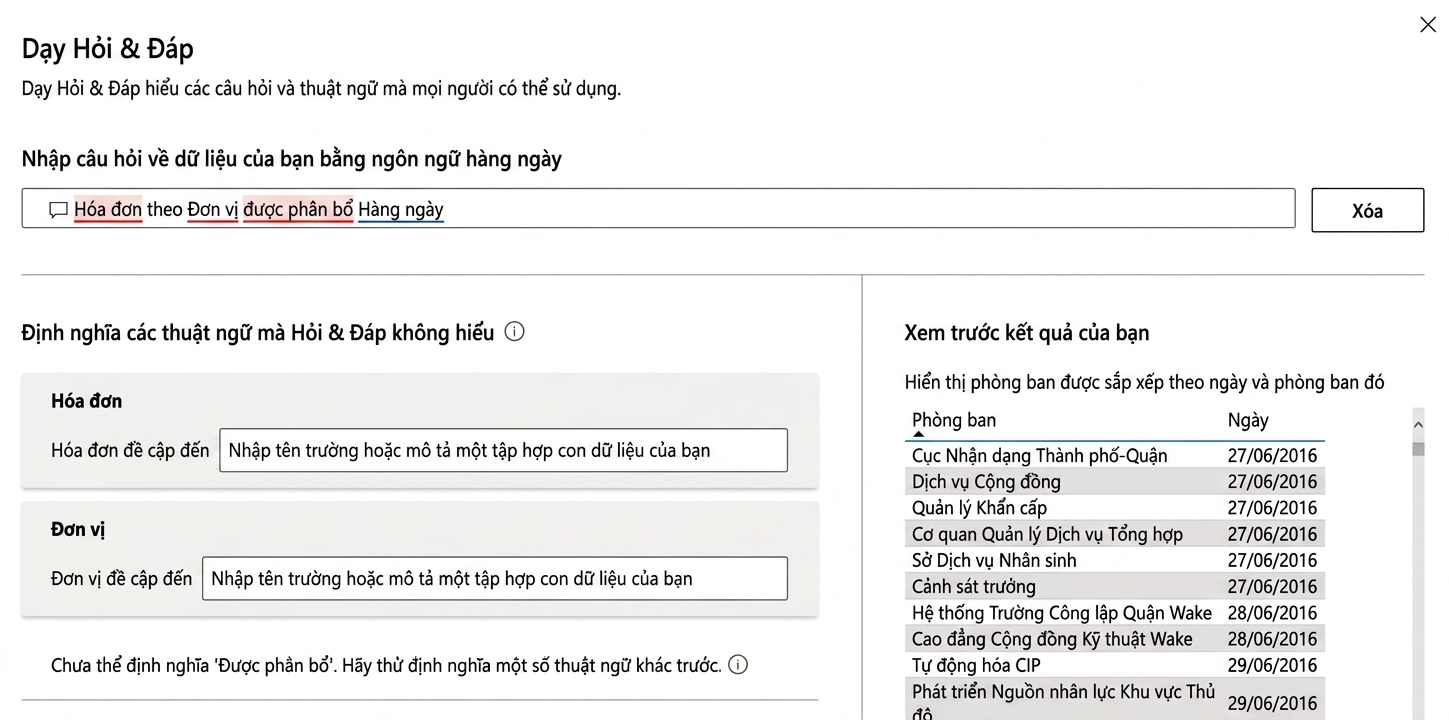 Thêm thuật ngữ mới qua chức năng Teach Q&A