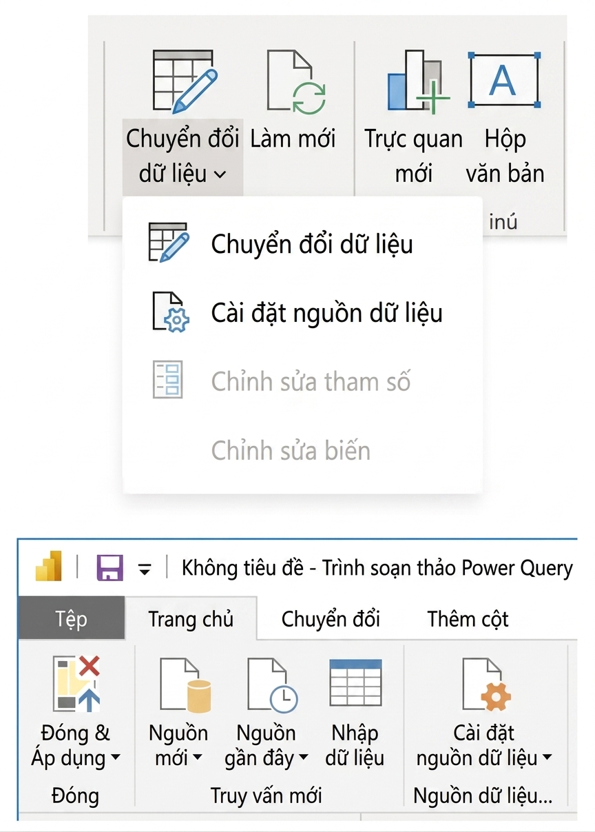 Thiết đặt nguồn dữ liệu trong Power BI