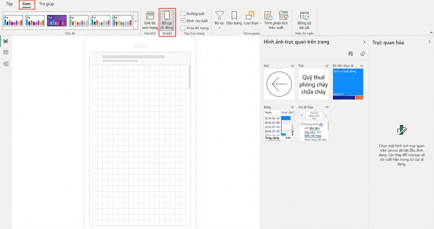 Bố cục di động trong Power BI Desktop