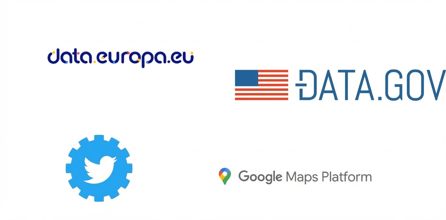 Logo cổng dữ liệu mở EU/Mỹ và một số API