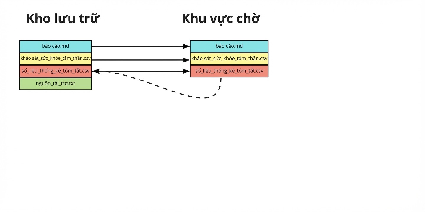 Summary statistics được chuyển từ staging về repo
