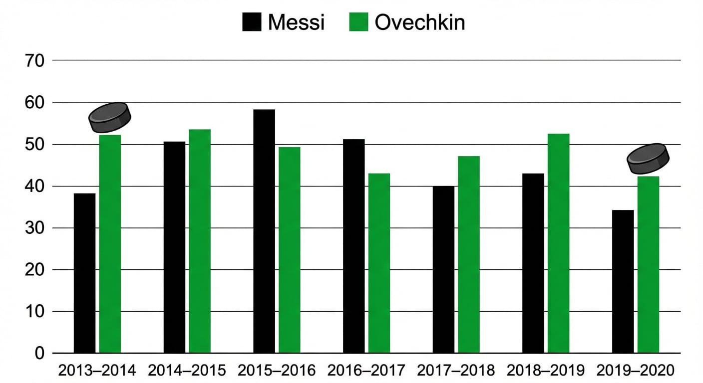 Bàn thắng của Messi vs Ovechkin, tô đậm bàn thắng Ovechkin