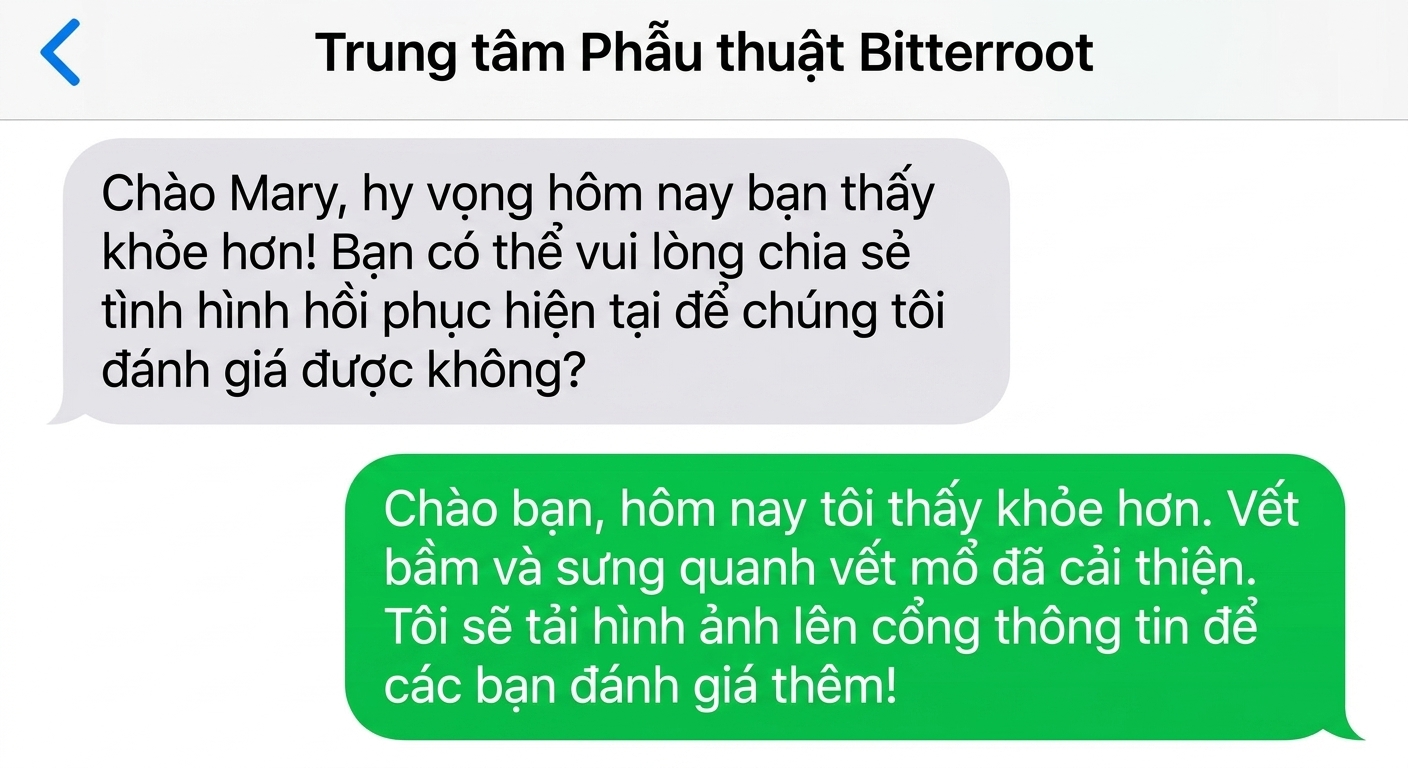 Hình minh họa cuộc trò chuyện tin nhắn chỉ truyền đạt thông tin cốt lõi một cách rõ ràng