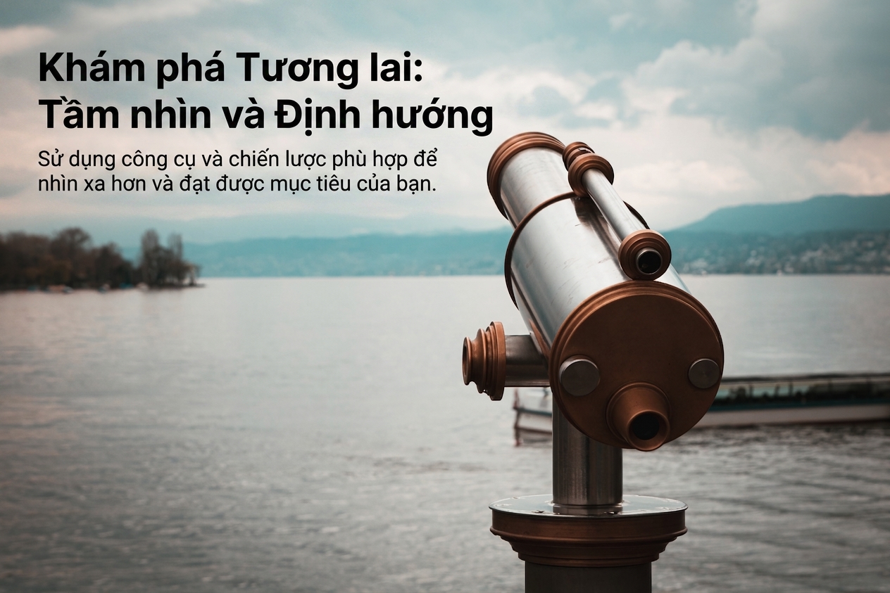 một kính viễn vọng nhìn ra hồ