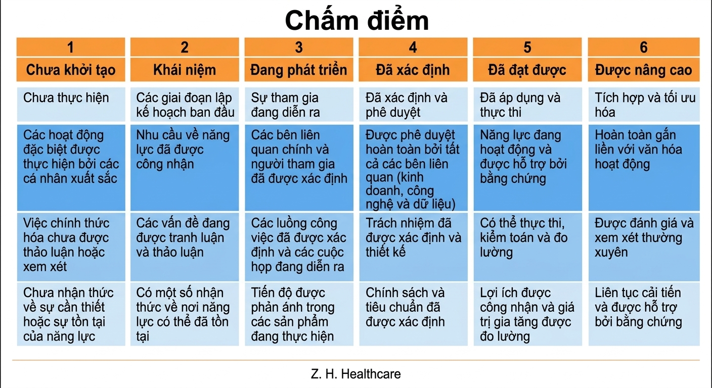 Hình minh họa thang điểm DCAM và điểm của ZH Healthcare