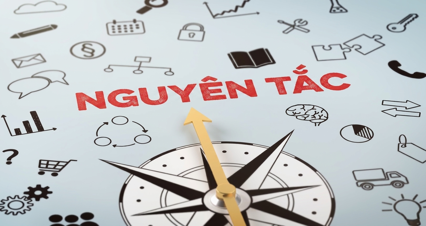 Ảnh la bàn chỉ vào từ principles (nguyên tắc)
