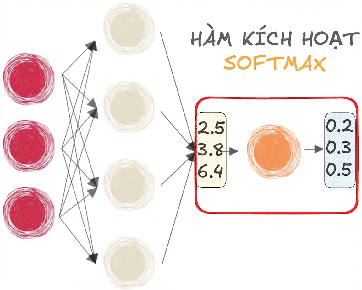 Mạng nơ-ron với hàm softmax