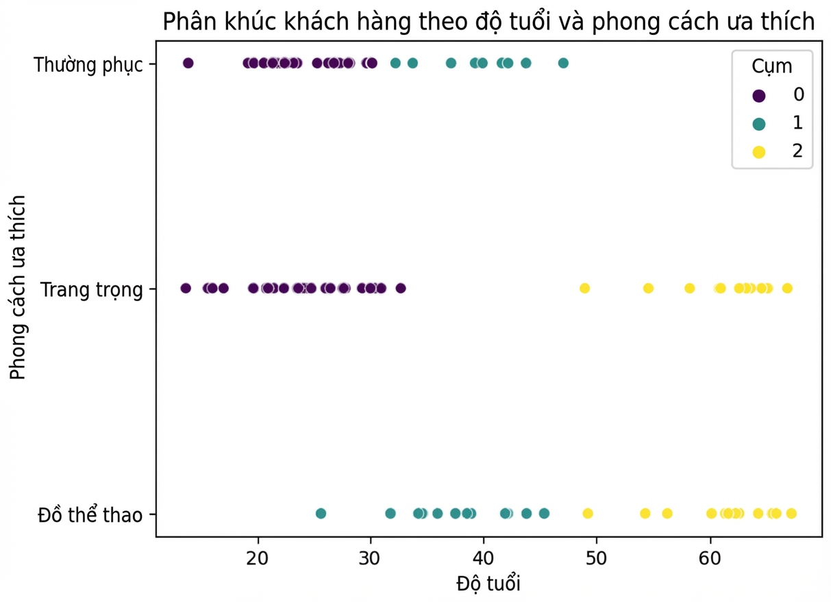 Biểu đồ phân tán so sánh tuổi và gu ưa thích