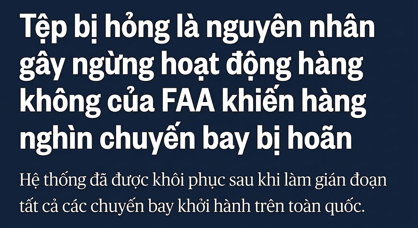 Ảnh chụp màn hình bài báo NBC về việc hủy cất cánh các chuyến bay tại Mỹ