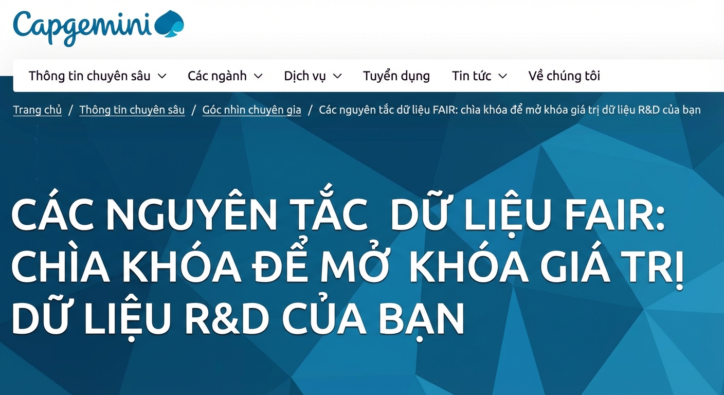 Ảnh chụp nỗ lực áp dụng nguyên tắc FAIR của Capgemini.