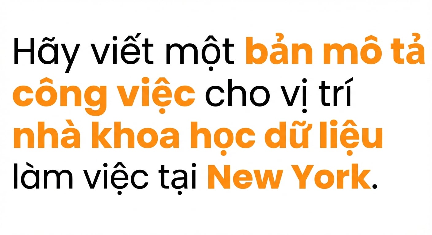 Mô tả công việc, nhà khoa học dữ liệu và New York được nhấn mạnh, ChatGPT đang xác định chủ đề của lời nhắc.