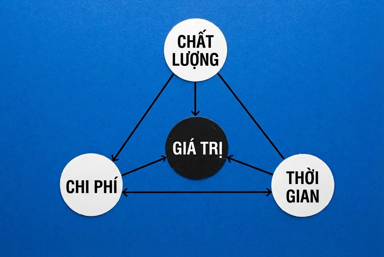 https://assets.datacamp.com/production/repositories/6244/datasets/8651bd6bd6917359e607b1d2446676fd94723eb7/excel-formula.png Một ví dụ về việc ChatGPT viết code Python để tải bảng tính Excel.
![Một tam giác giá trị với ba góc là chất lượng, chi phí và thời gian.
