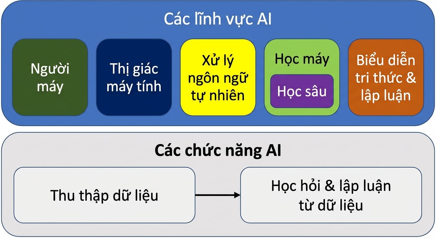 Các chức năng và lĩnh vực liên quan đến AI