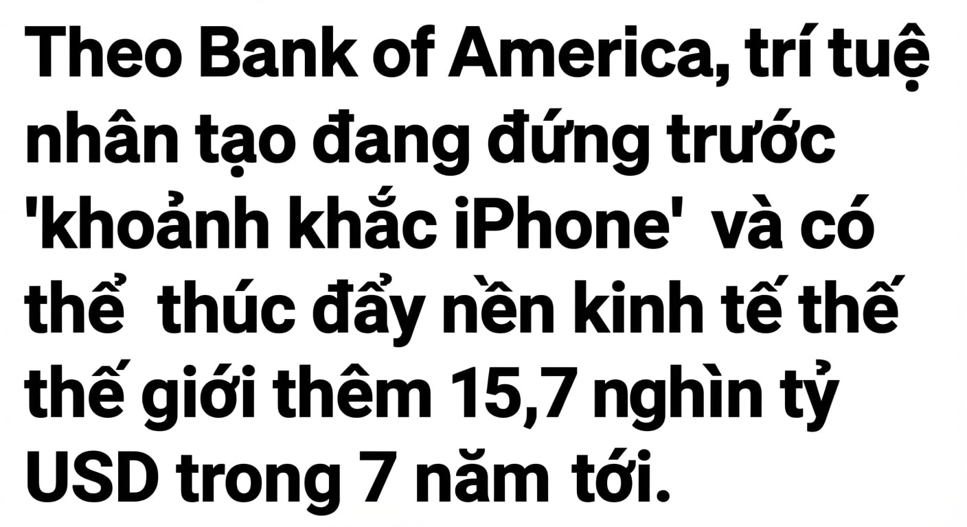 Tiêu đề báo: Trí tuệ nhân tạo sắp có khoảnh khắc như iPhone.