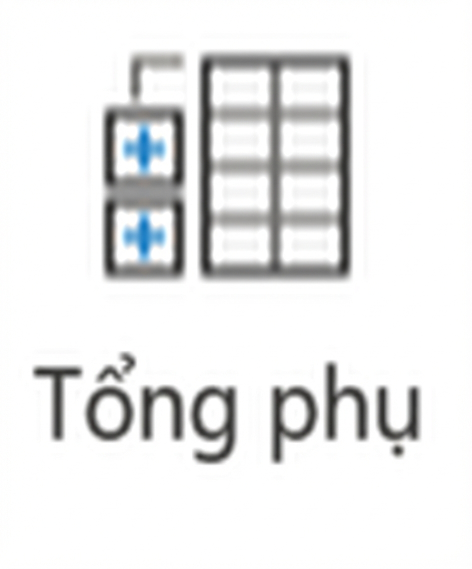 Nút Subtotal trong Excel.