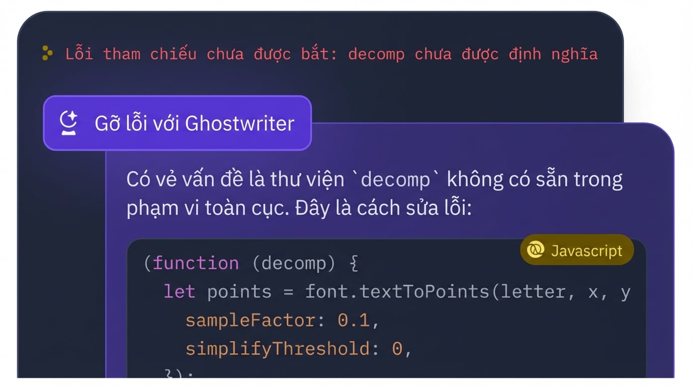 Ảnh chụp màn hình AI tạo mã