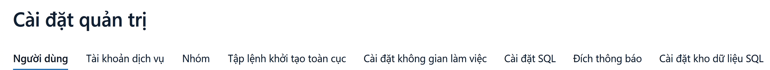 Cài đặt quản trị Workspace