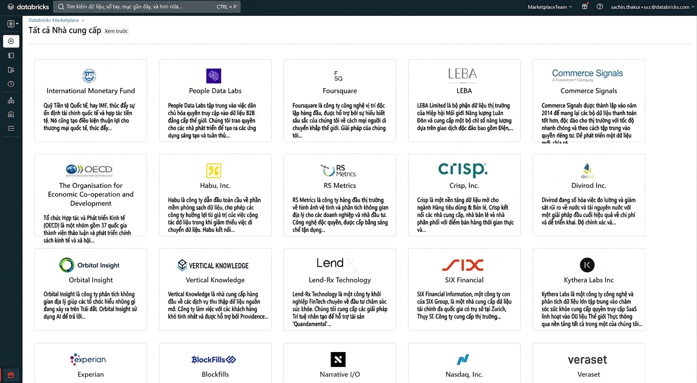 Ảnh chụp Databricks Marketplace