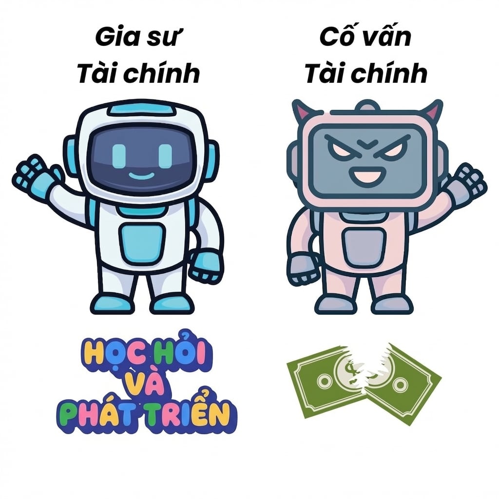 Một chatbot gia sư tài chính và một chatbot cố vấn tài chính.