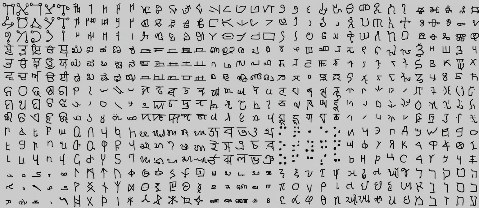 Một mẫu ảnh từ bộ dữ liệu Omniglot.