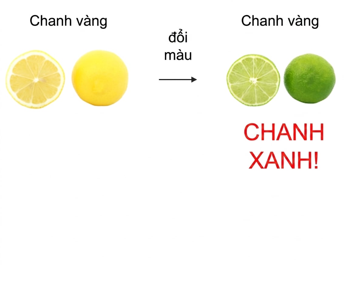 Chanh vàng và chanh xanh giống nhau, chỉ khác màu.