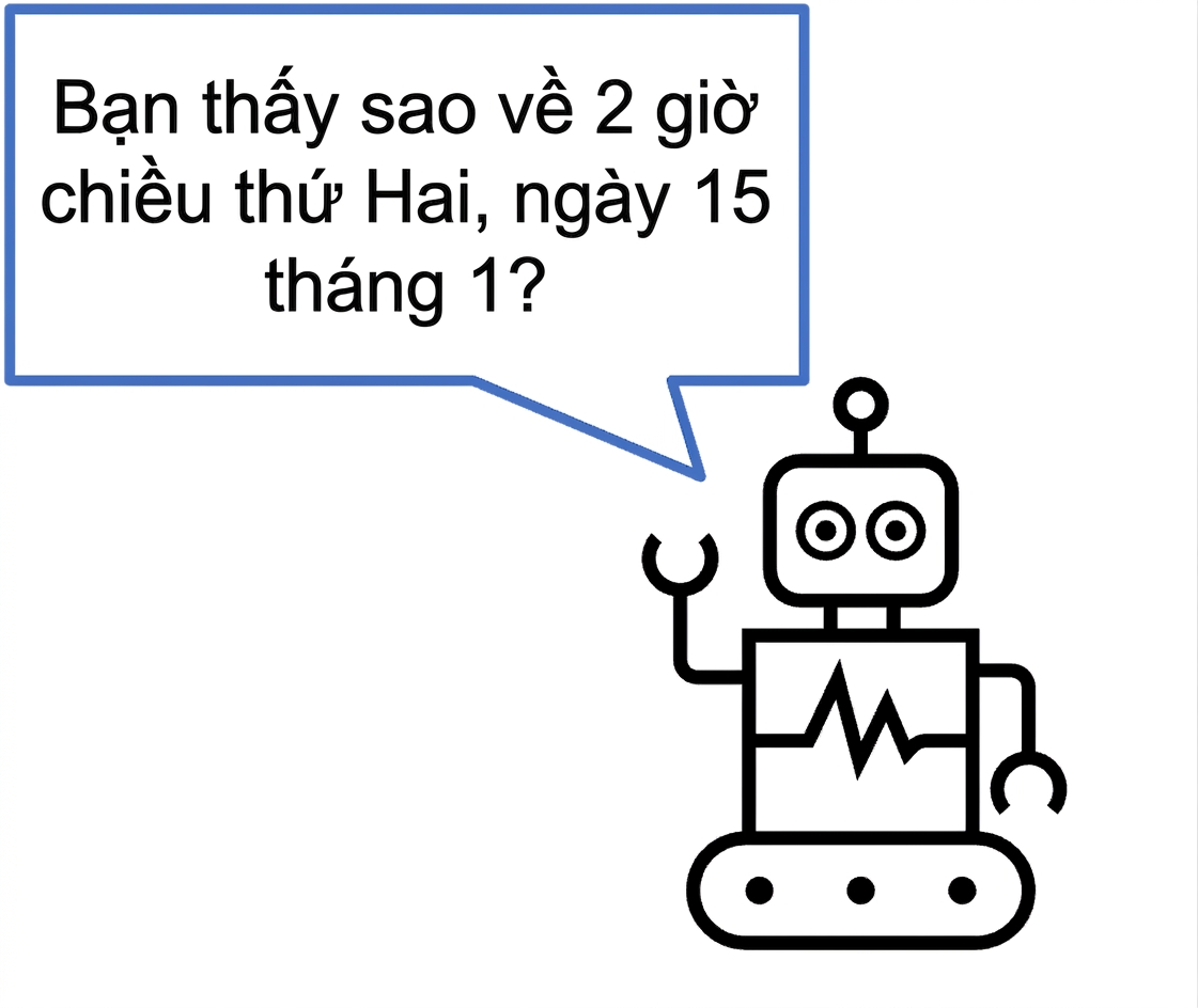Chatbot gợi ý thời gian.