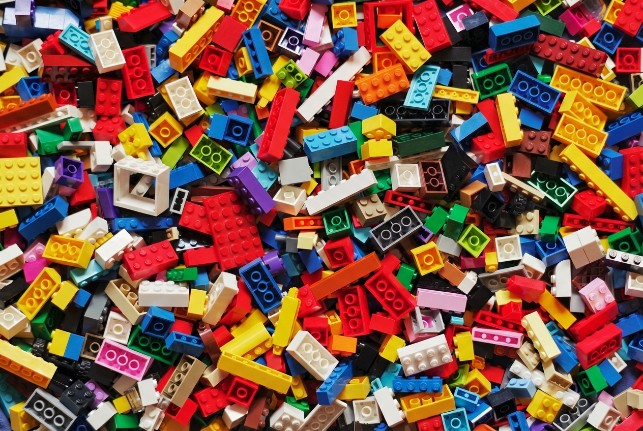 Hình đống gạch lego lộn xộn