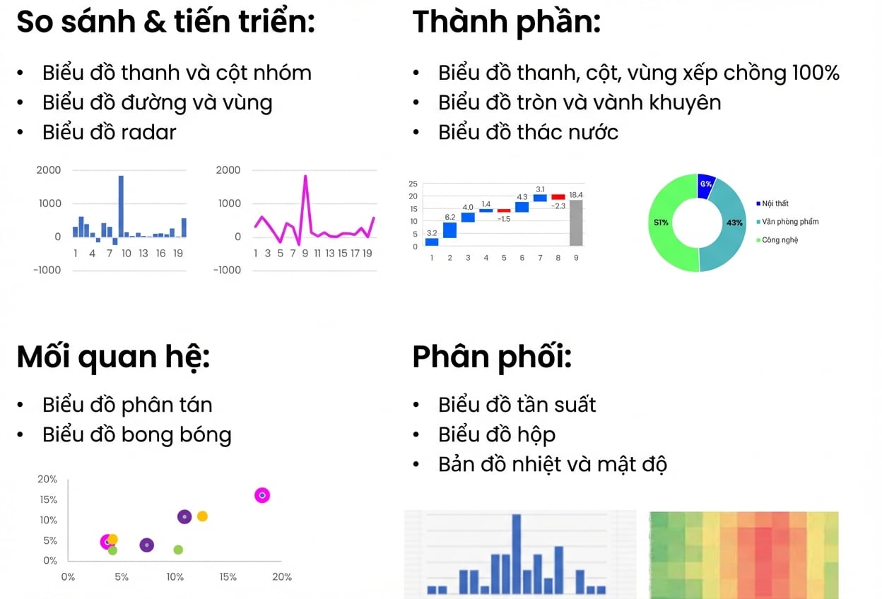 Các loại biểu đồ và tình huống sử dụng