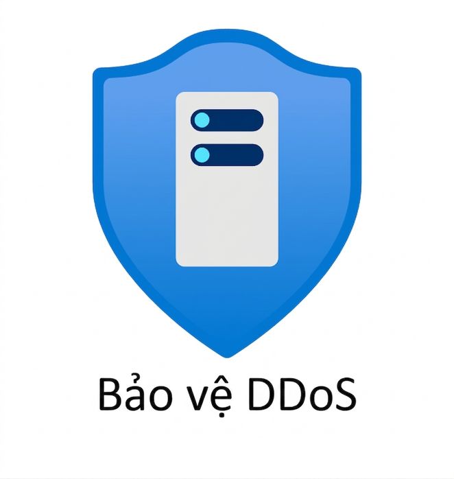 khiên xanh với chữ ddos protection bên dưới