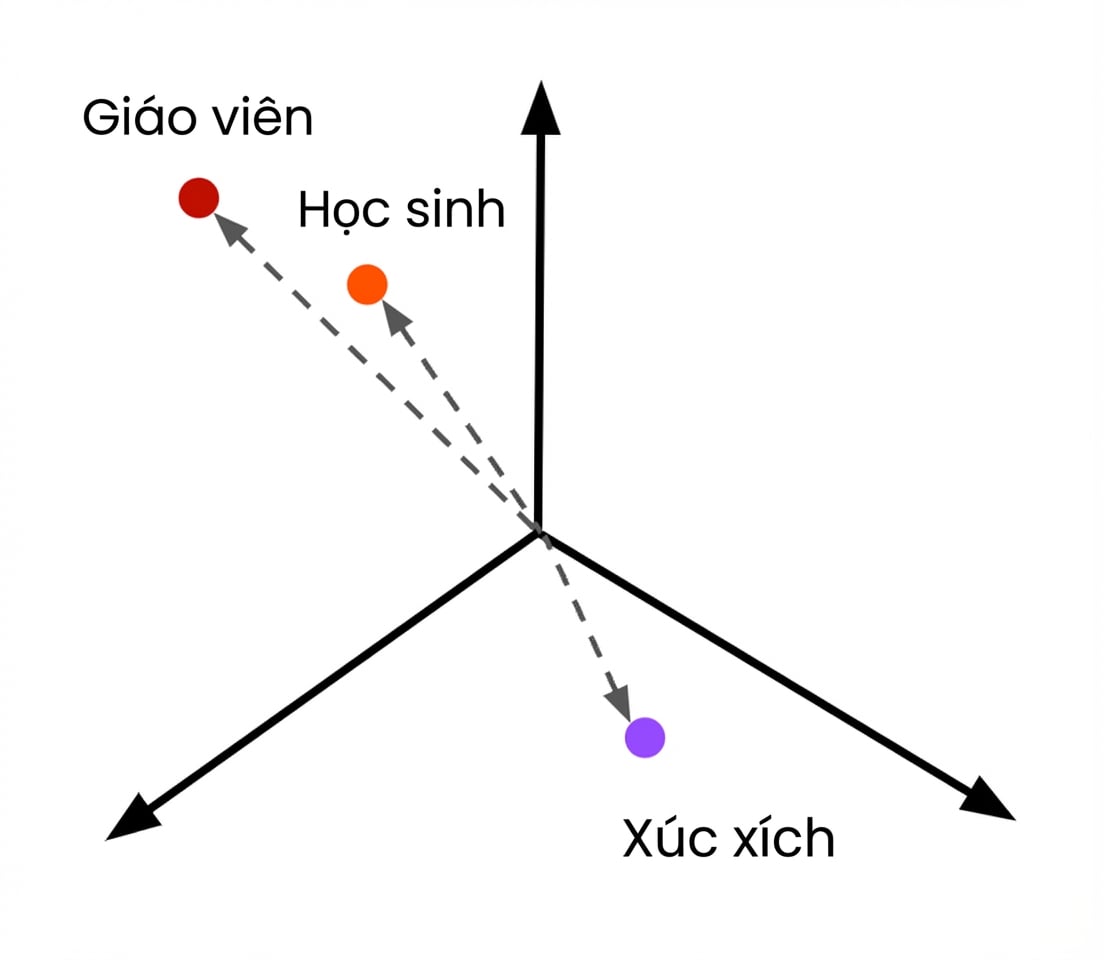 Văn bản được biểu diễn bằng số; văn bản càng giống nhau thì càng gần nhau.