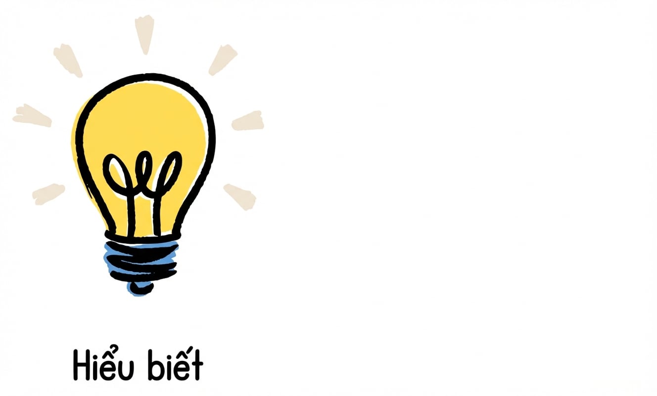 Biểu tượng bóng đèn và não thể hiện sự thấu hiểu