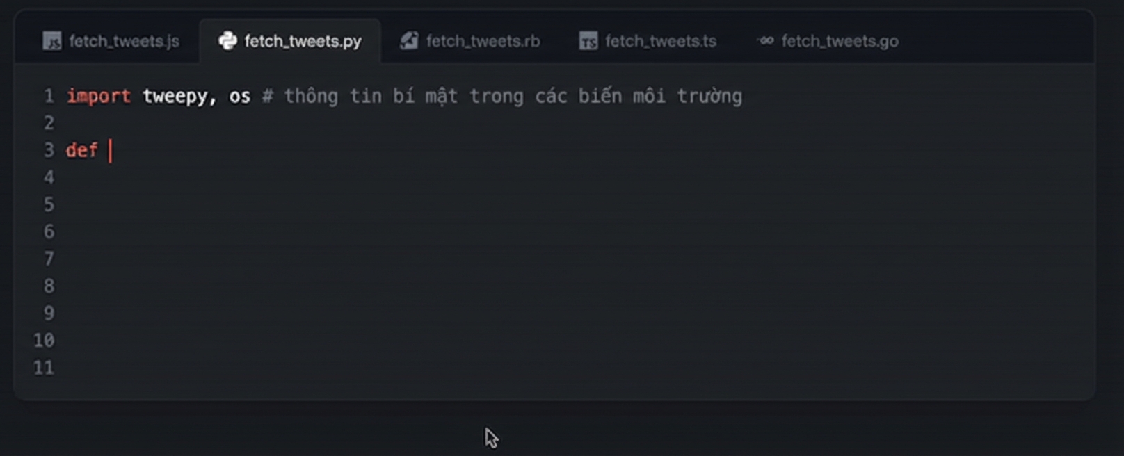 Ví dụ Github Copilot hoạt động