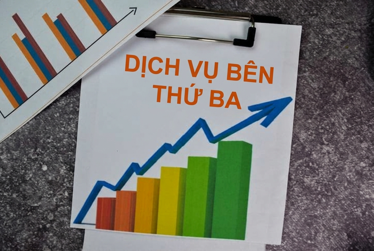 Hình chữ "Third Party Service" trên bảng kẹp tài liệu