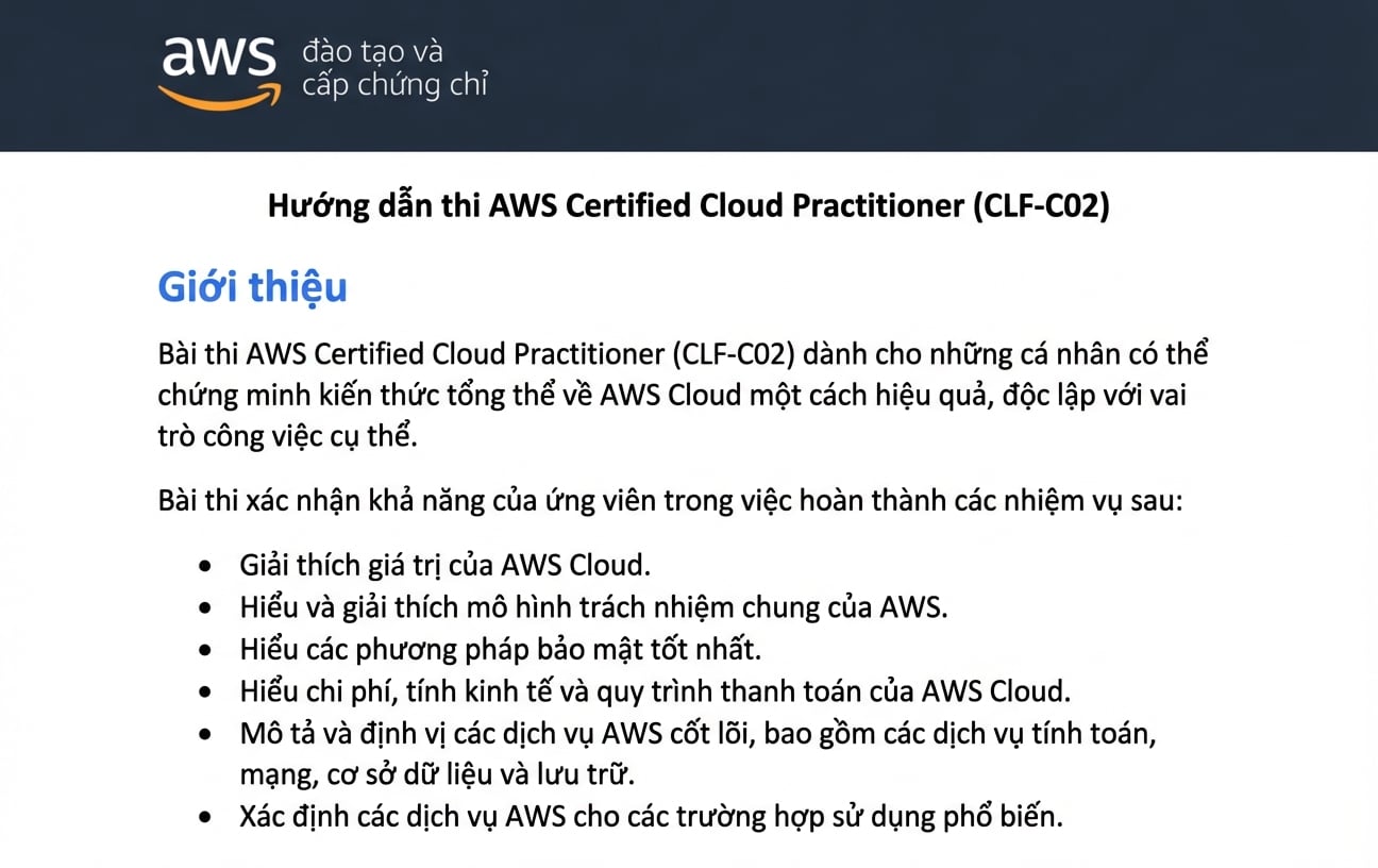 Phần đầu của Hướng dẫn thi CLF-CO2