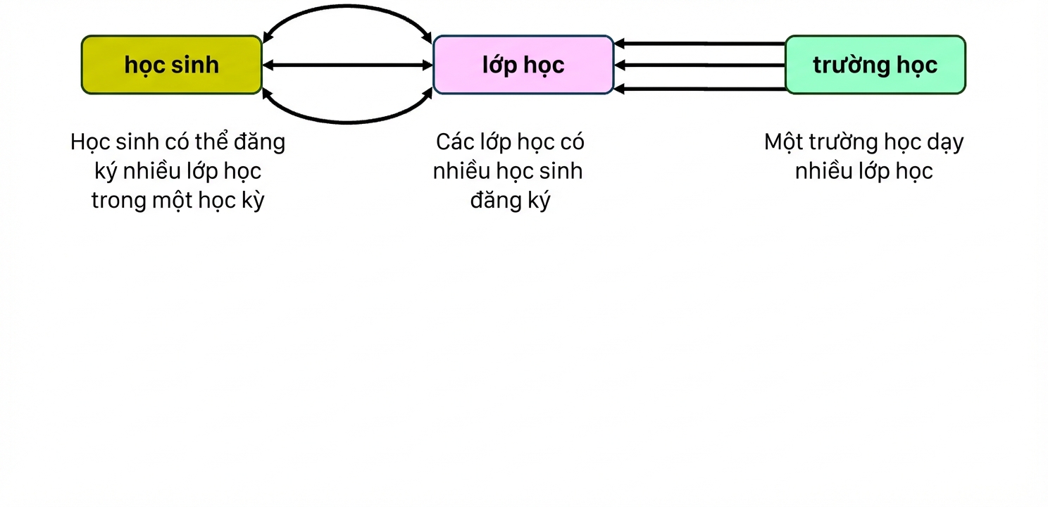 Tương tác giữa các thực thể chủ đề trường học