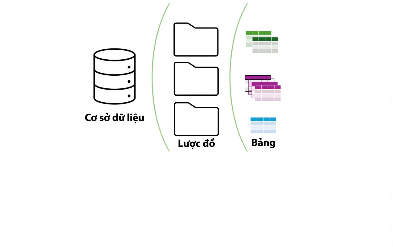 Database, Schema, Bảng
