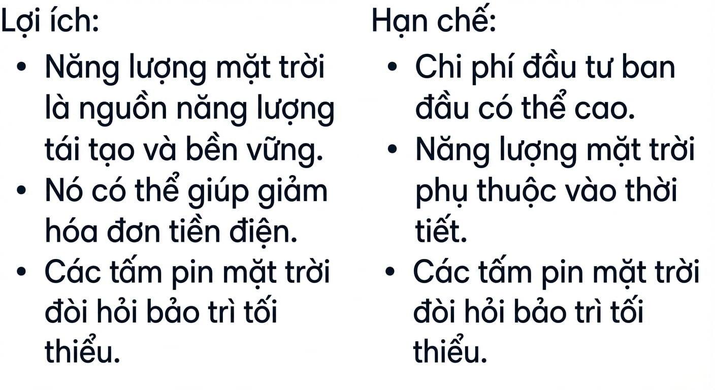 Danh sách các nhược điểm