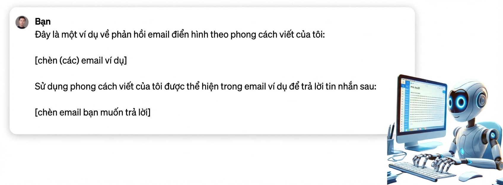 Prompt trong đó có email mẫu