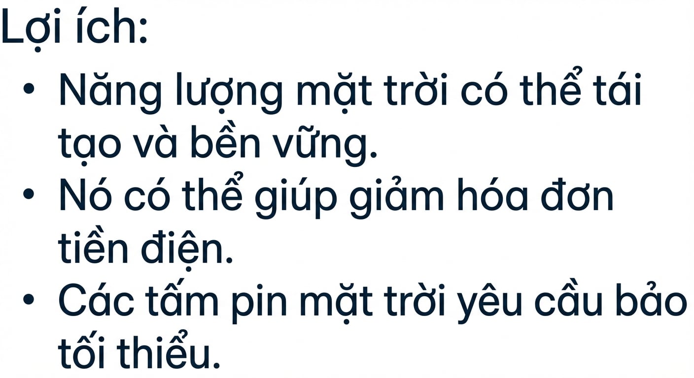 Danh sách các lợi ích