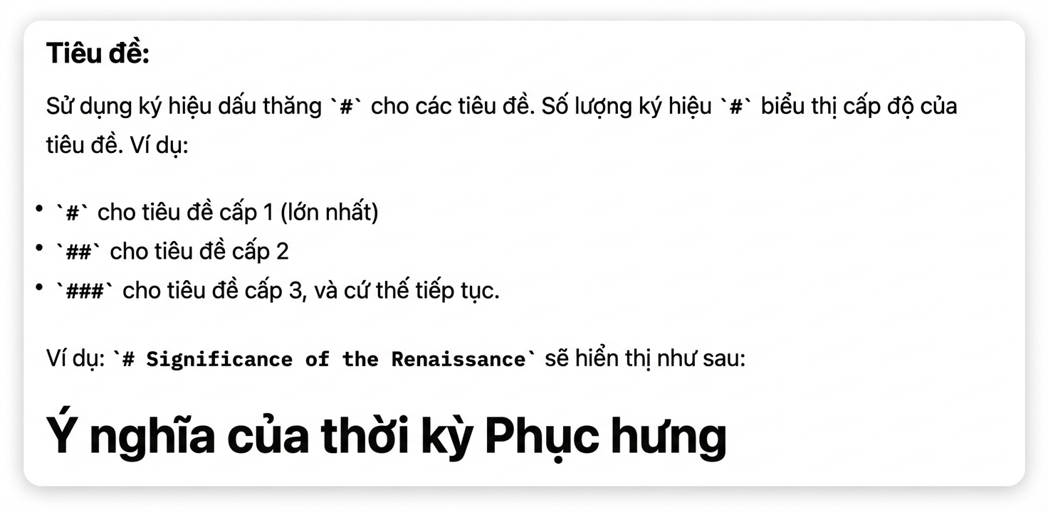 Ví dụ về tiêu đề