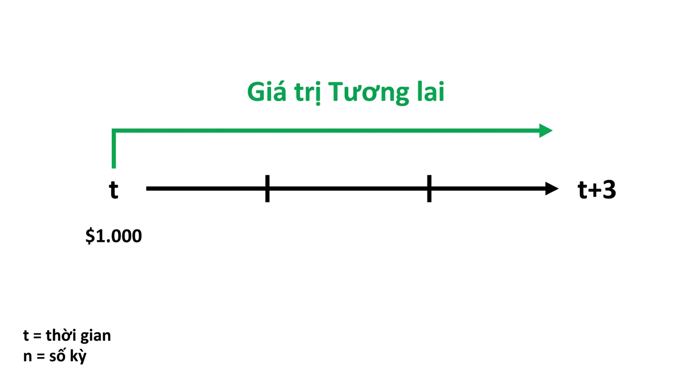 ví dụ tính giá trị tương lai trên dòng thời gian