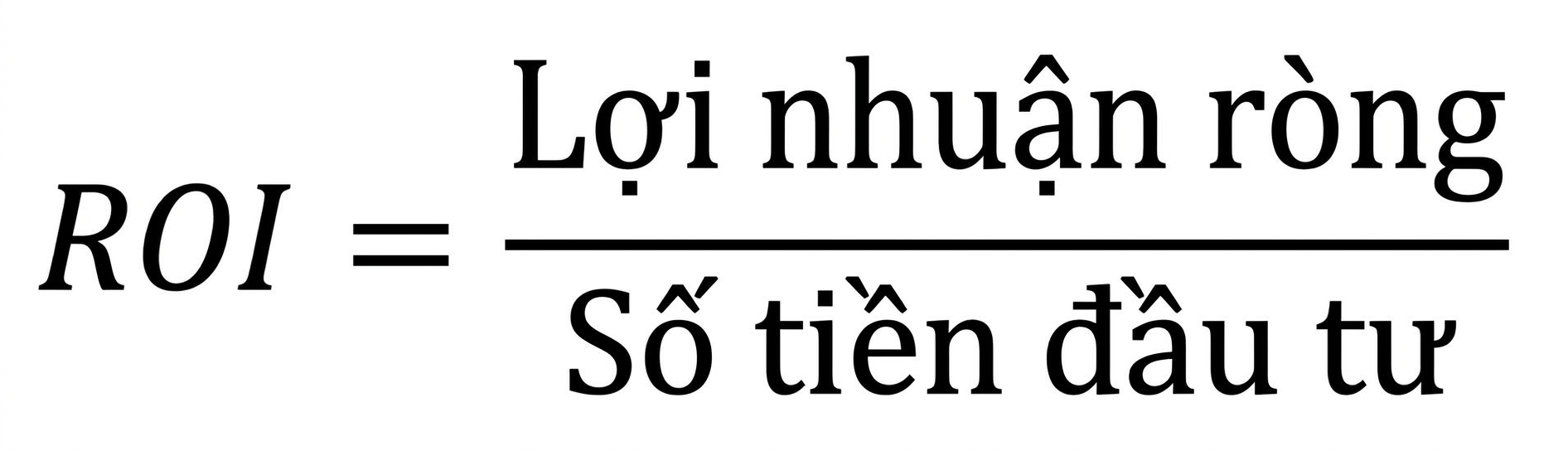 công thức tỷ suất sinh lợi trên đầu tư