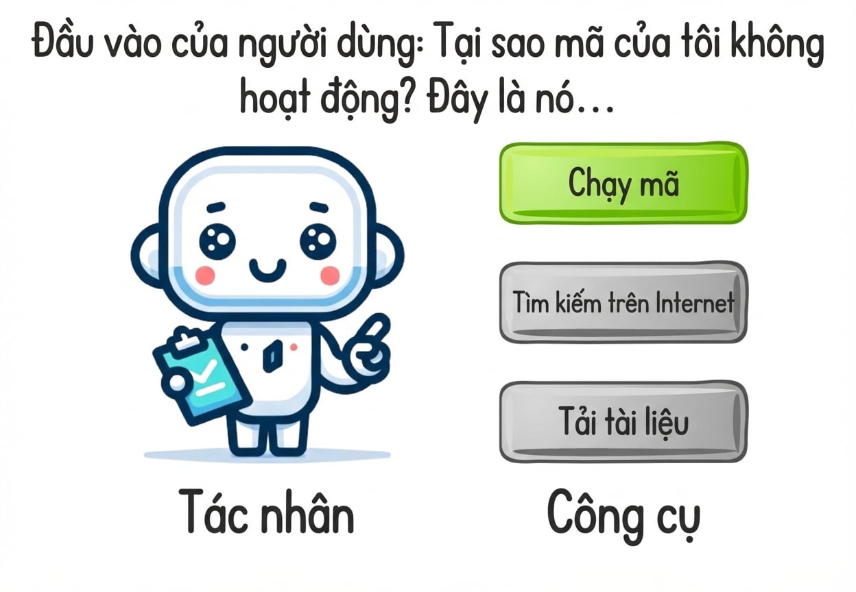 Một tác tử quyết định công cụ cần dùng dựa trên đầu vào của người dùng.
