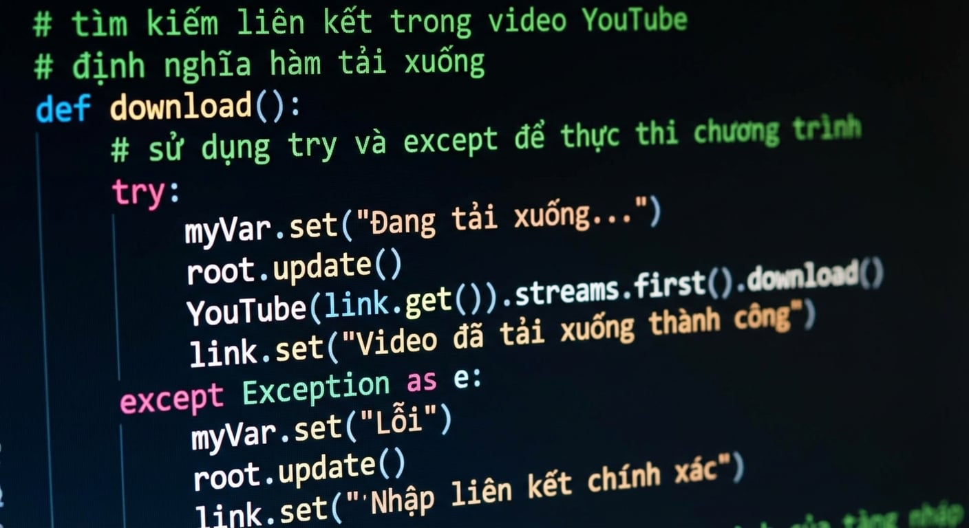 Mã Python hiển thị trên màn hình
