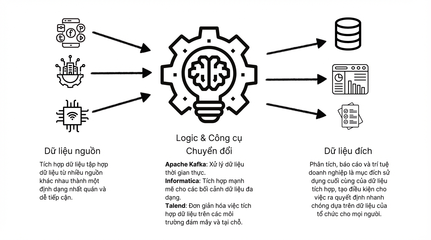 Dữ liệu rời rạc được chuyển thành báo cáo và dashboard