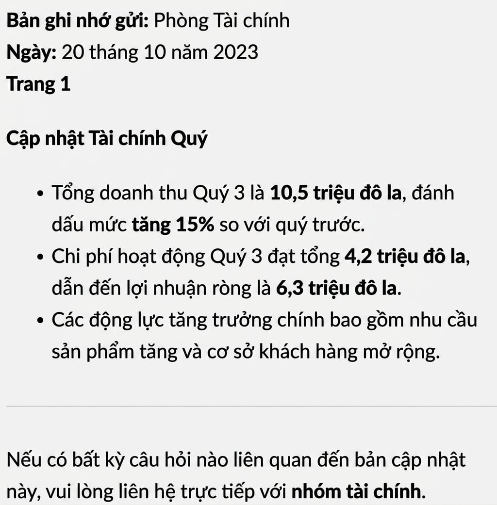Một tài liệu