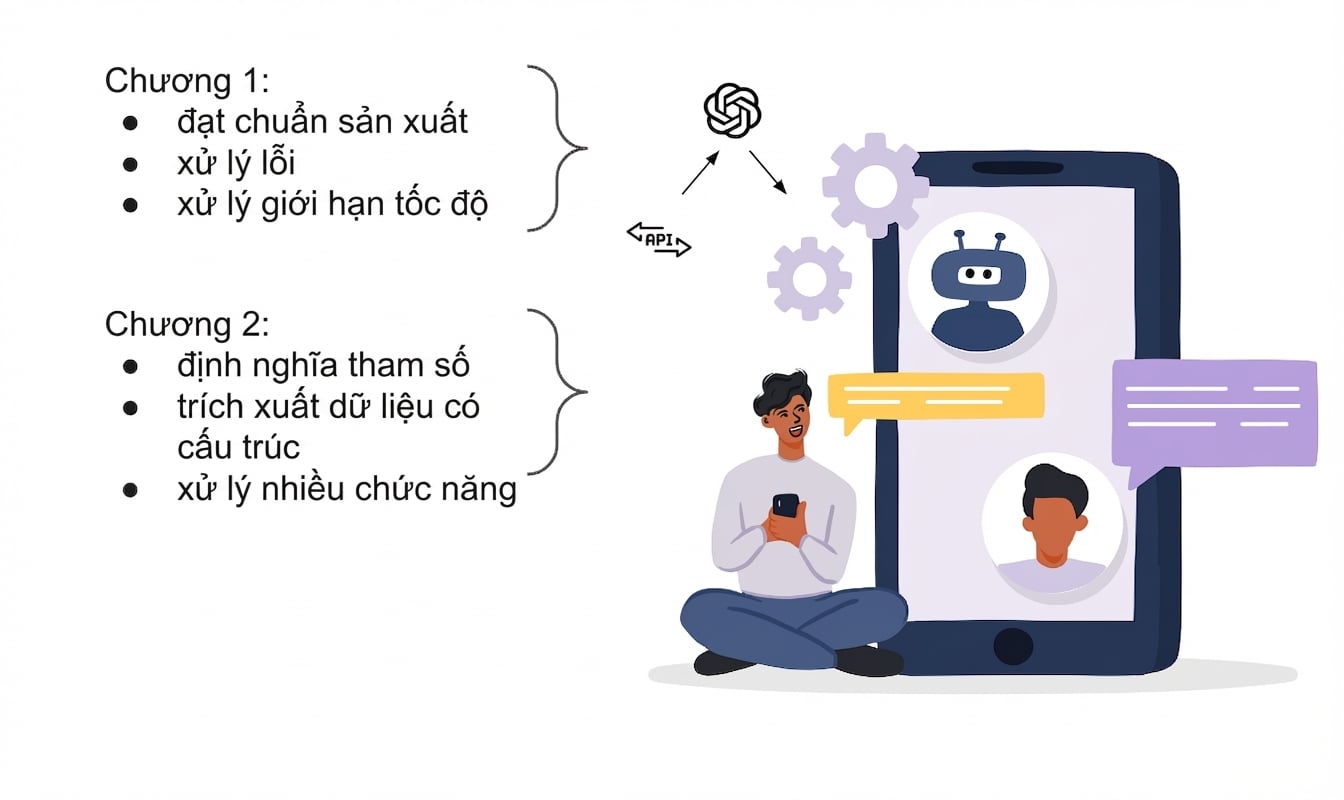 Minh họa người dùng ứng dụng AI xây với OpenAI API